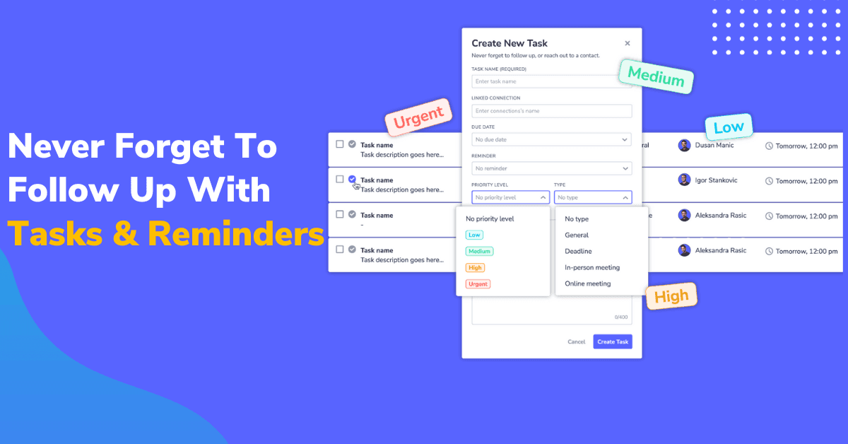 Never Forget To Follow Up With LeadDelta Tasks and Reminders